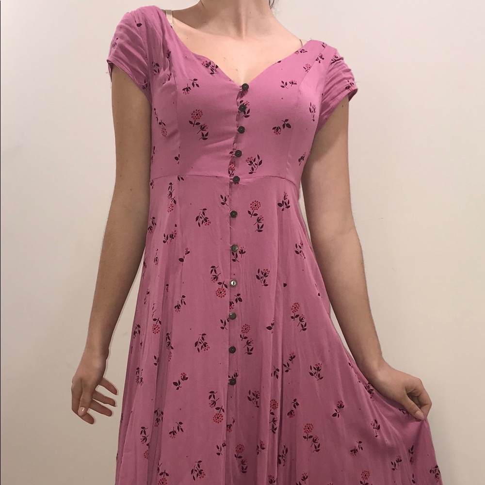 Urban Outfitters Floral Button-Down Midi Dress